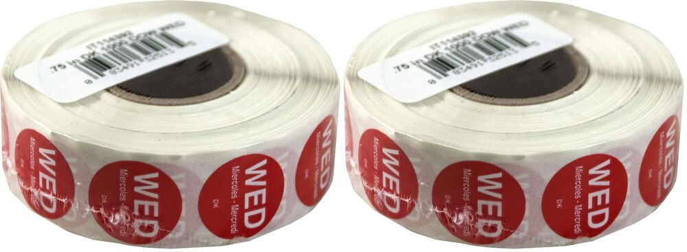 3117 IT1143923 Day of The Week 3/4" Circle Permanent Label, WED Roll of